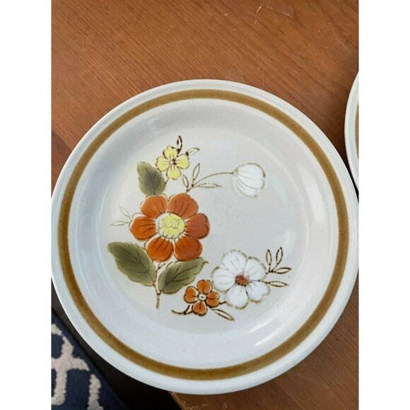 3 Mountain Wood Collection Stoneware "Trellis Blossom" Plates Made in Japan 6 in - Picture 2 of 6